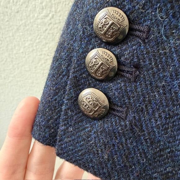 Talbots Shetland Aberdeen Blazer Blue Herringbone Lined Vent Women's 6 NWOT - Picture 6 of 9